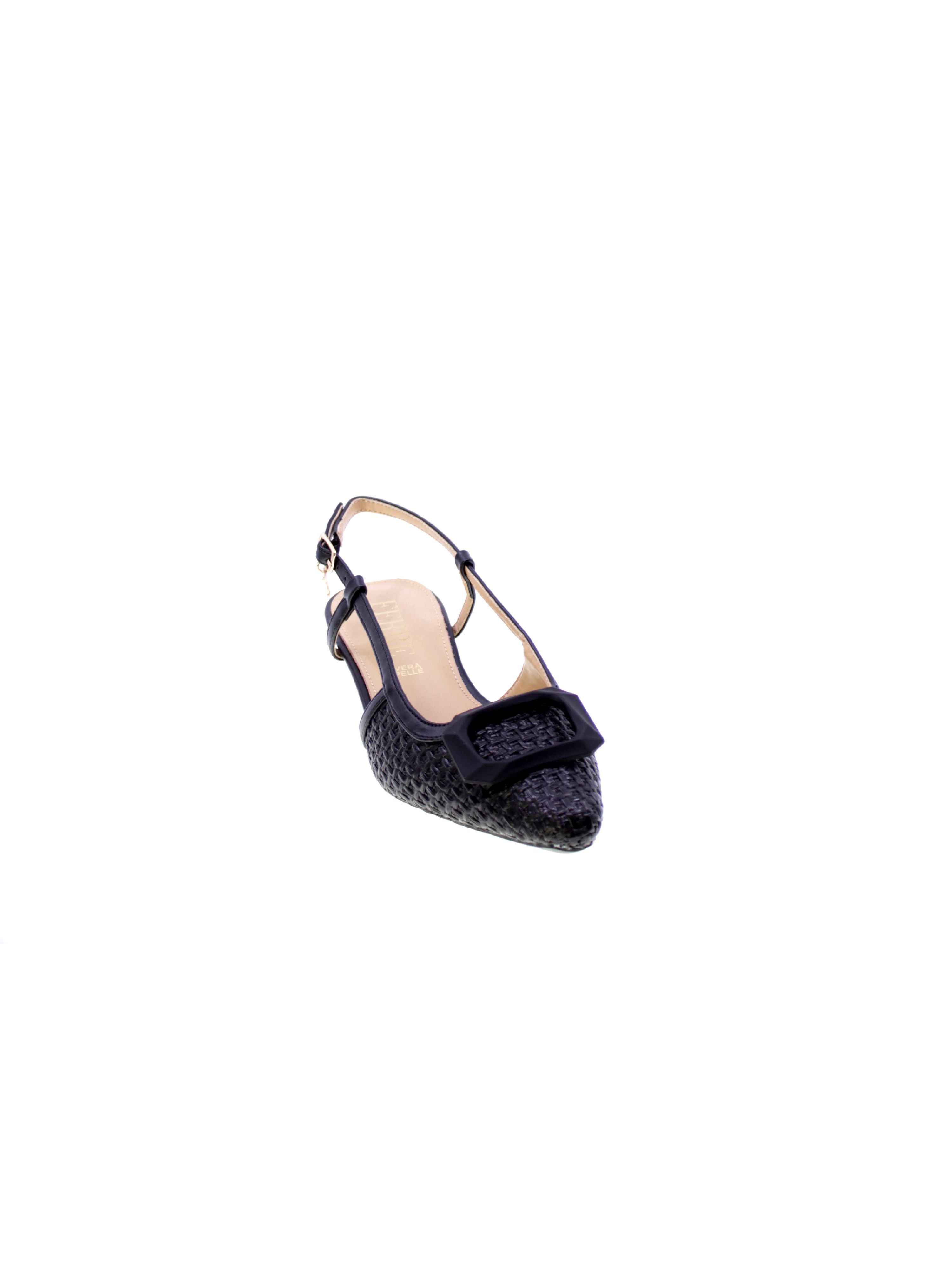 Ferre Decollete Tallone Aperto Rafia Donna Nero F-210