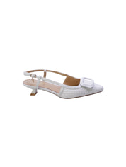 Ferre Decollete Tallone Aperto Rafia Donna Bianco F-210