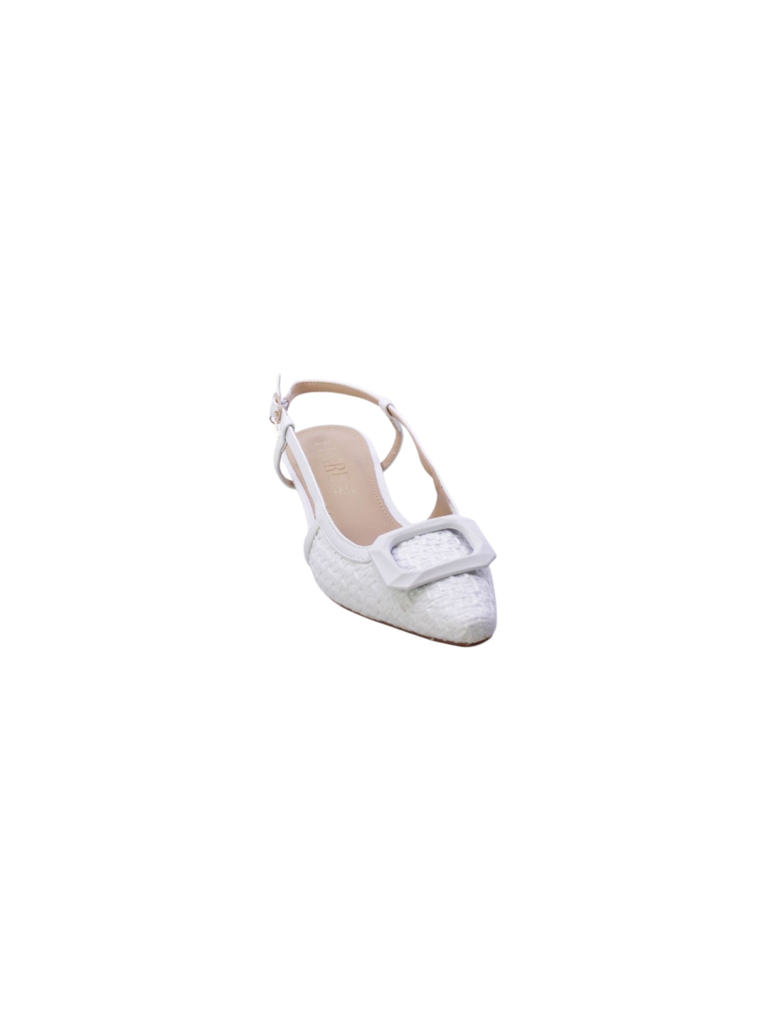 Ferre Decollete Tallone Aperto Rafia Donna Bianco F-210