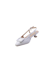 Ferre Decollete Tallone Aperto Rafia Donna Bianco F-210