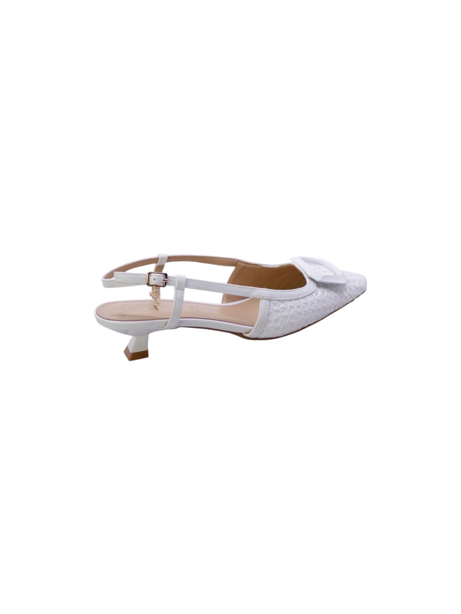 Ferre Decollete Tallone Aperto Rafia Donna Bianco F-210