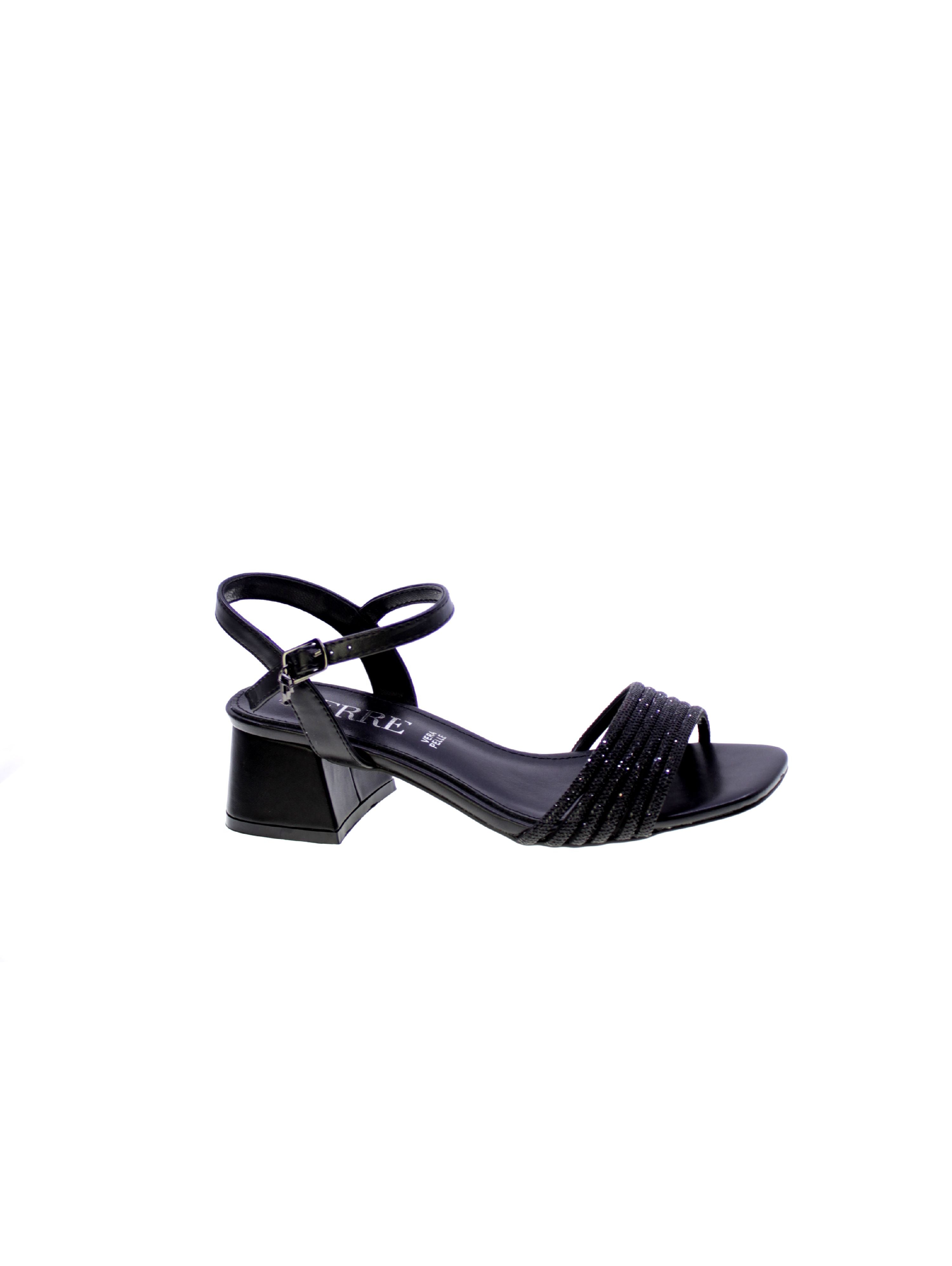 Ferre Sandalo Strass Donna Nero F-262