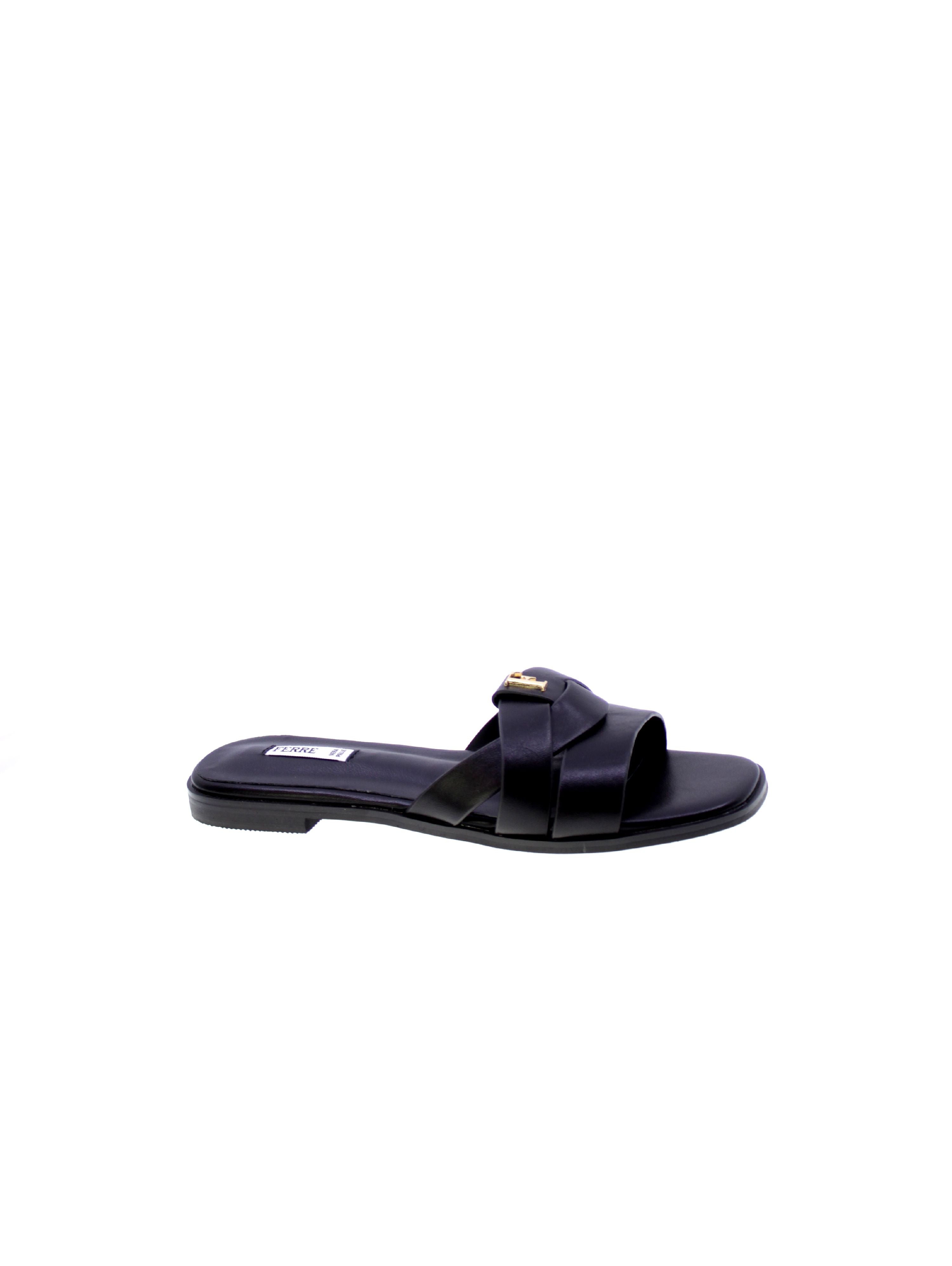 Ferre Sandalo Mules Basso Donna Nero F-250