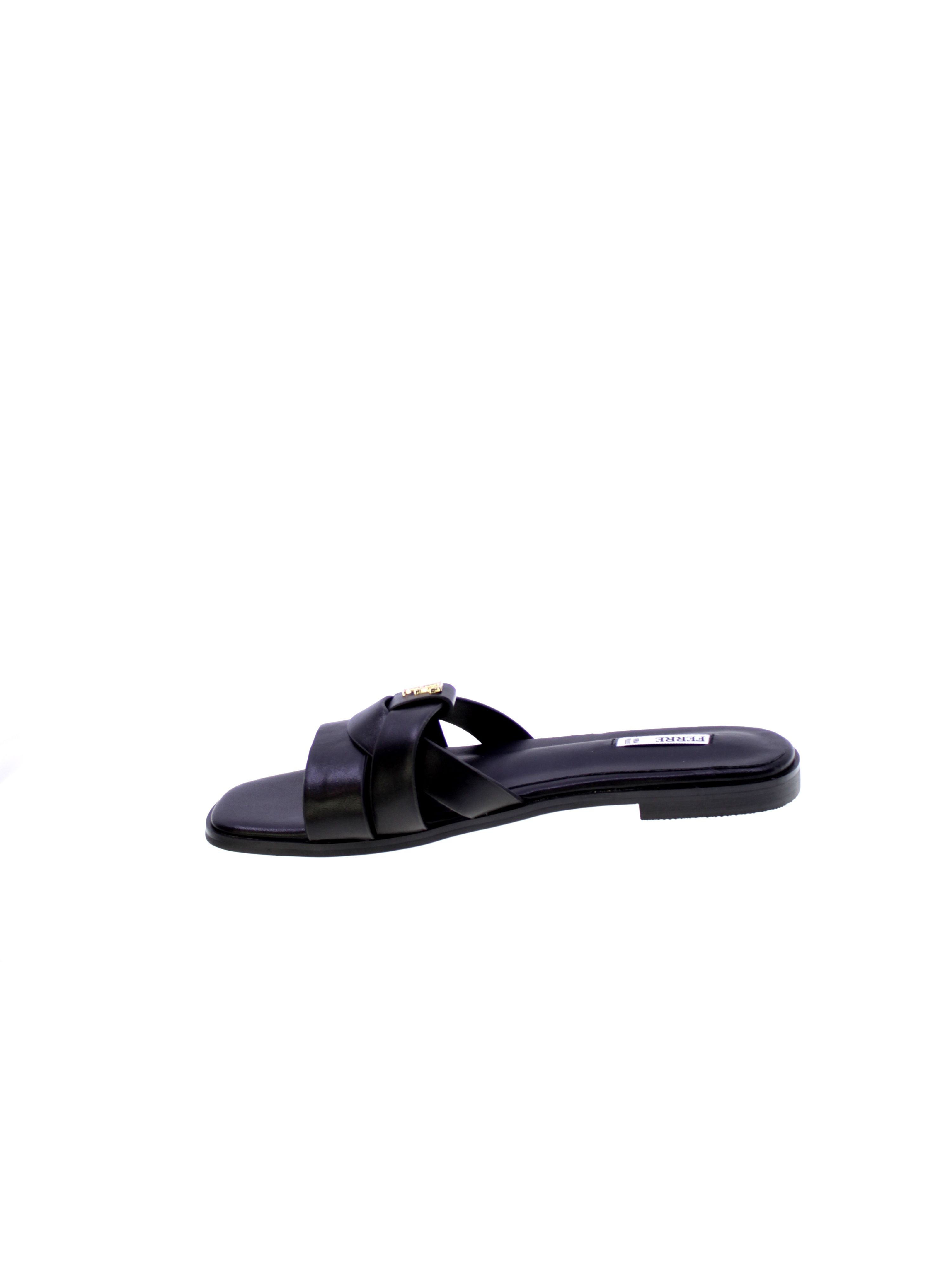 Ferre Sandalo Mules Basso Donna Nero F-250