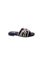 Ferre Sandalo Mules Basso Morsetto Donna Nero F-255