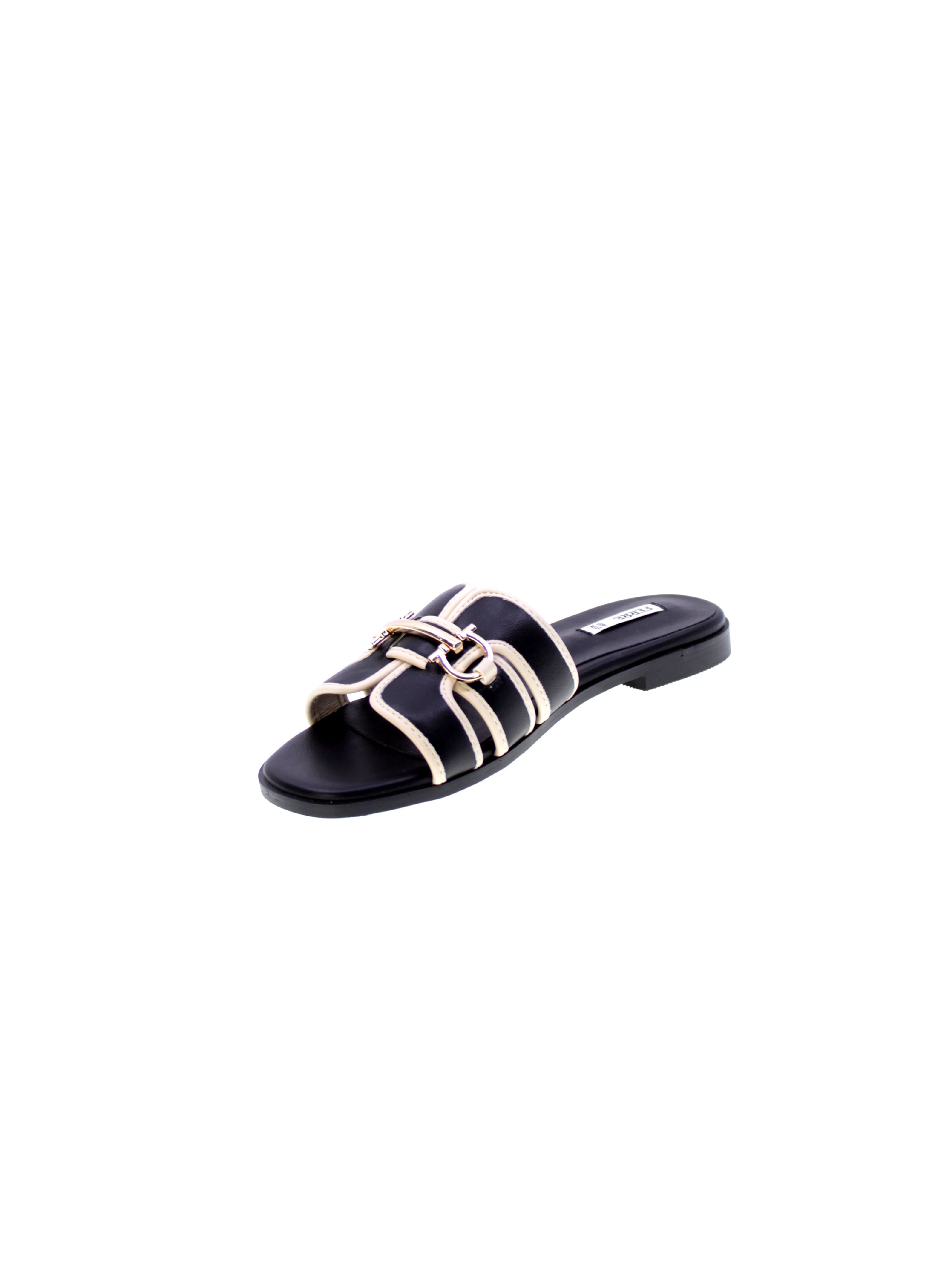 Ferre Sandalo Mules Basso Morsetto Donna Nero F-255