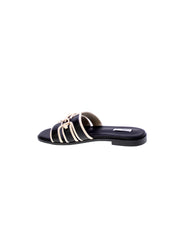 Ferre Sandalo Mules Basso Morsetto Donna Nero F-255