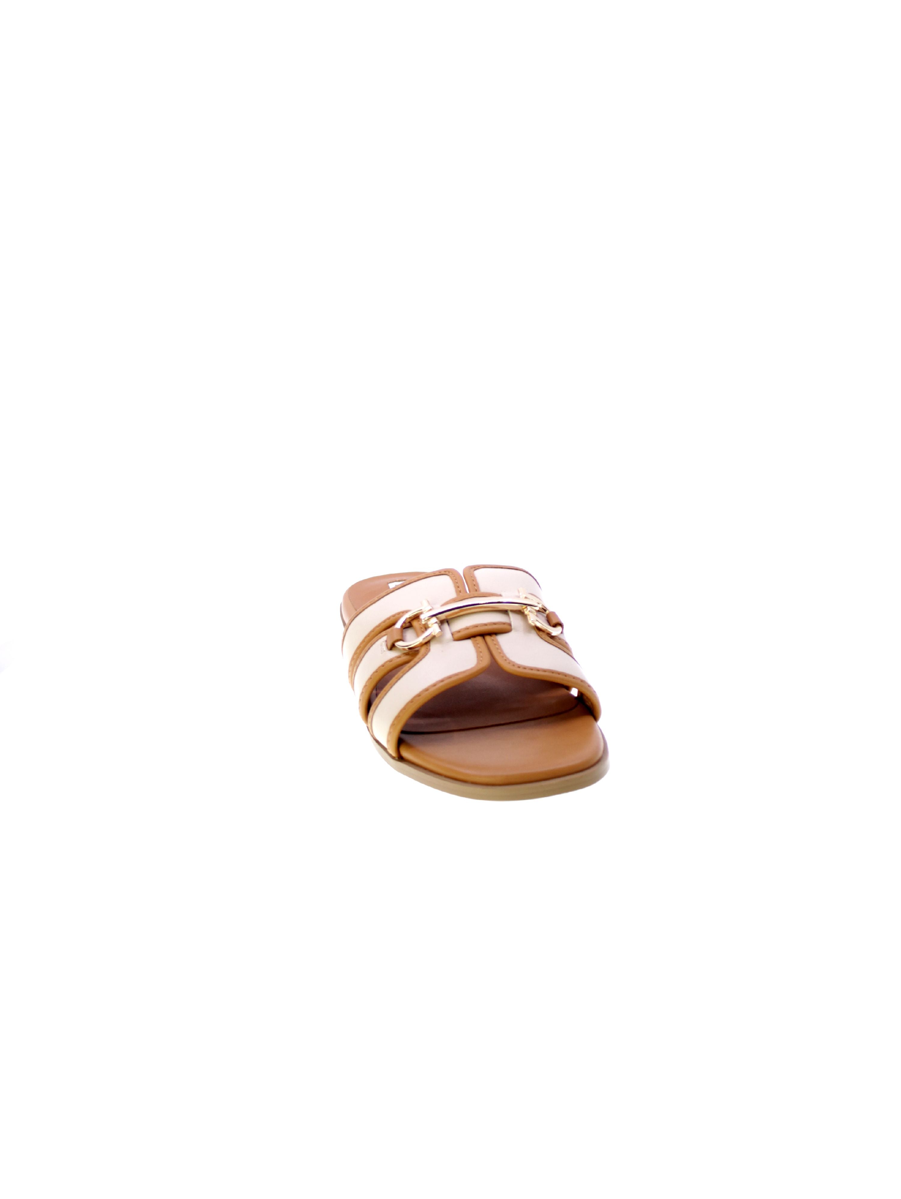 Ferre Sandalo Mules Basso Morsetto Donna Beige F-255