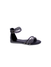 Kharisma Sandalo Basso Strass Donna Nero 9208