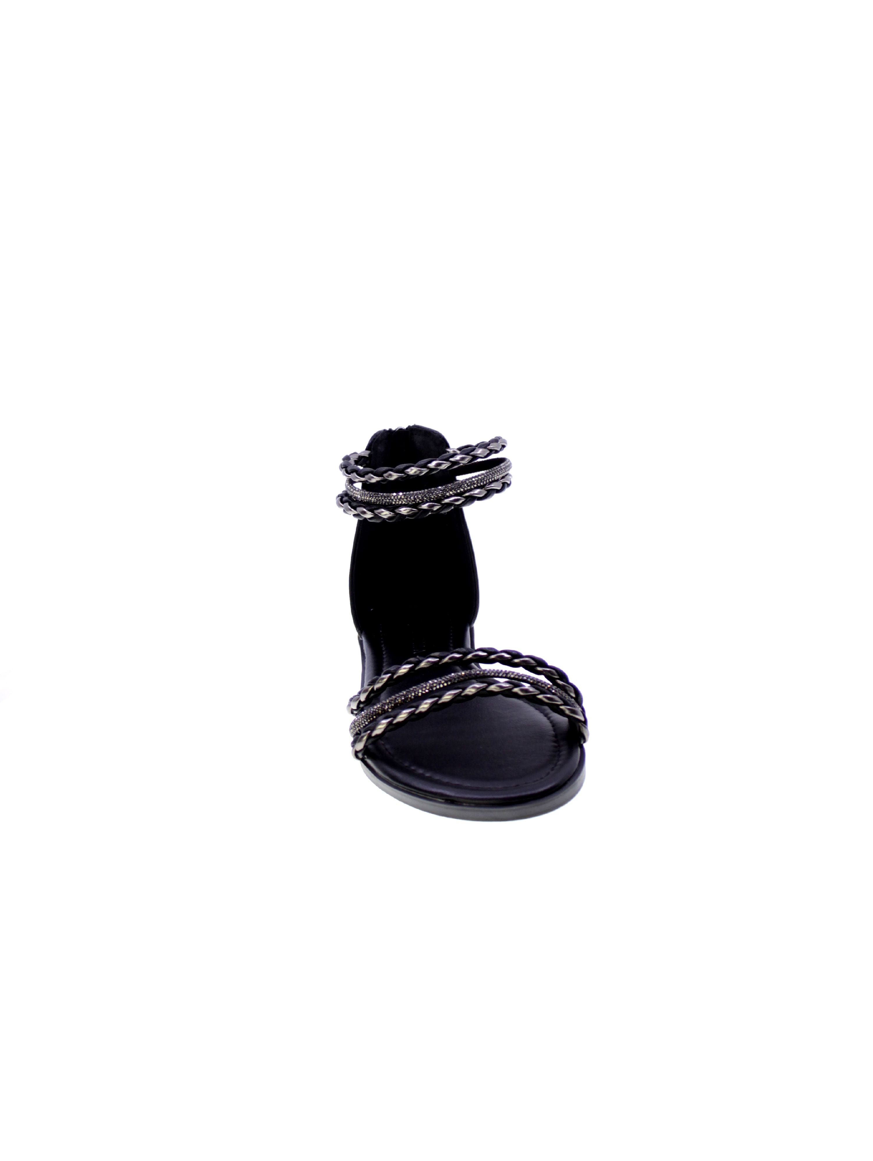 Kharisma Sandalo Basso Strass Donna Nero 9208