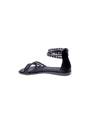 Kharisma Sandalo Basso Strass Donna Nero 9208