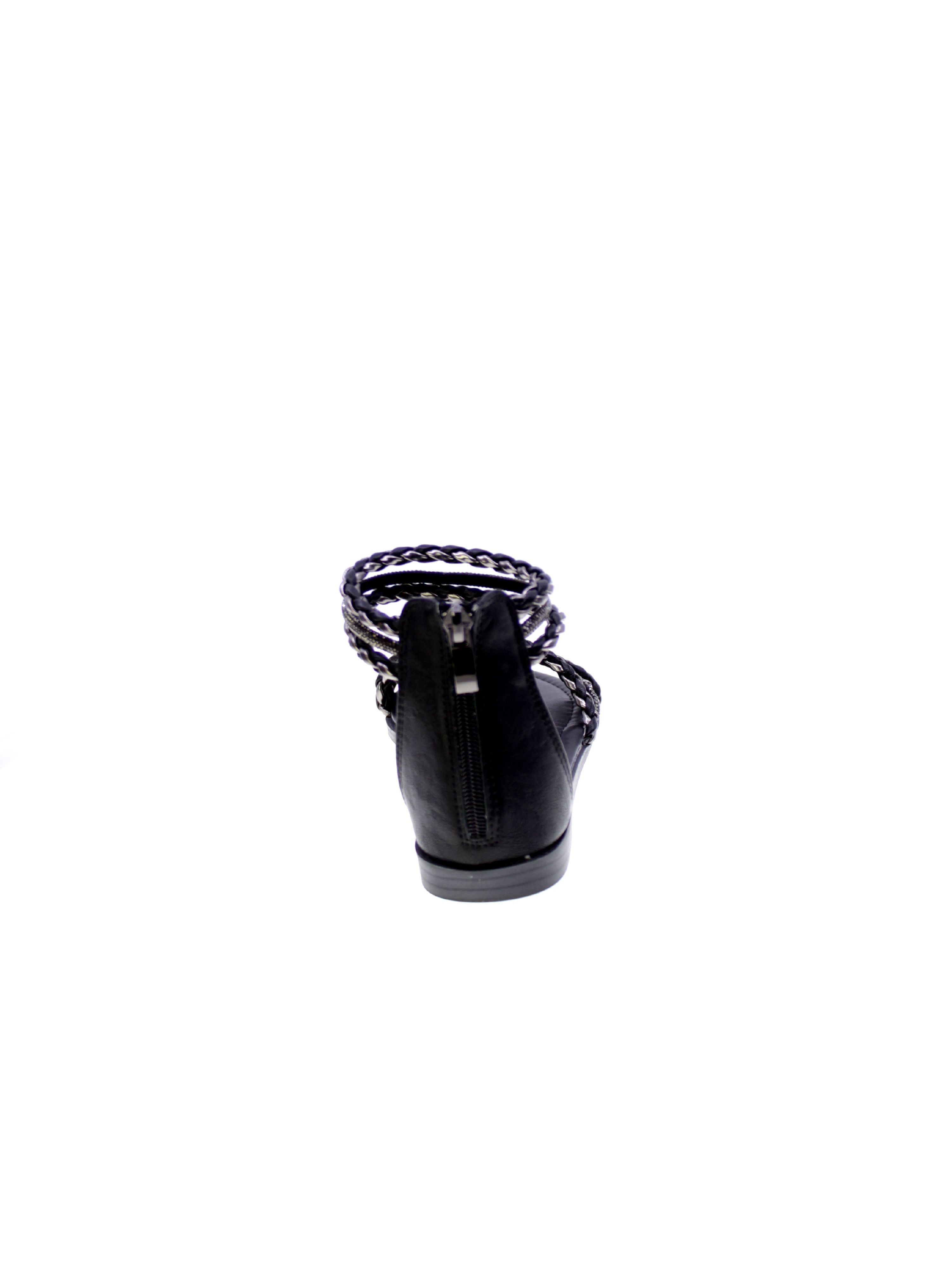 Kharisma Sandalo Basso Strass Donna Nero 9208