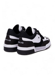 Newlab - Sneakers In Pelle Bianca E Camoscio Nero NL12/K03 WHITE/BLACK
