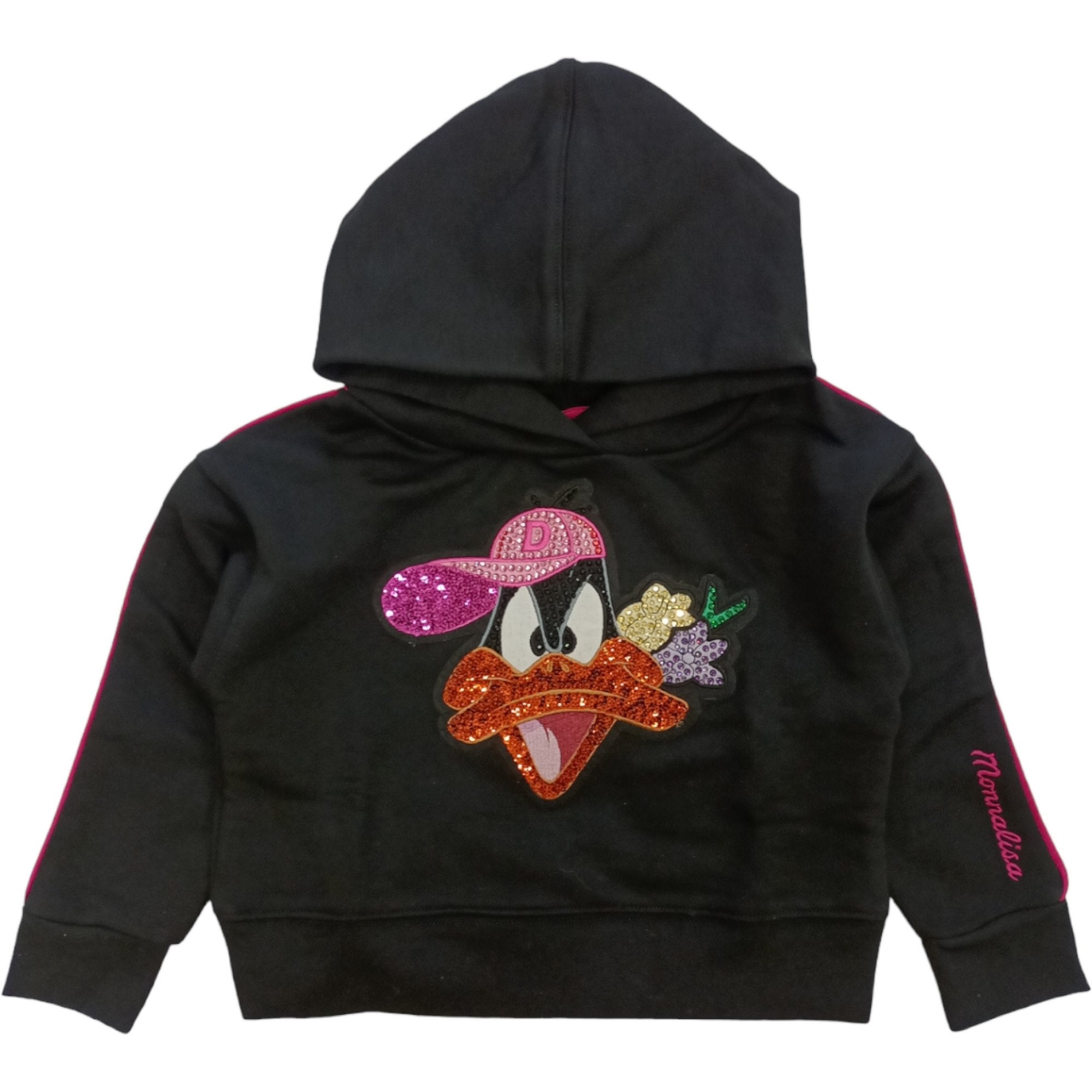 Monnalisa - Felpa Nera 0050 Daffy Strass 19B629 2097