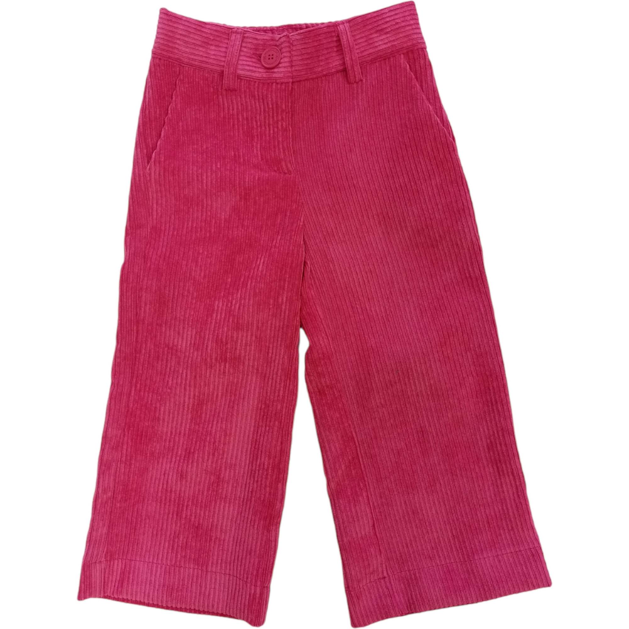 Monnalisa - Pantaloni Fuxia 0098 Velluto Coste Larghe 17B407 2855