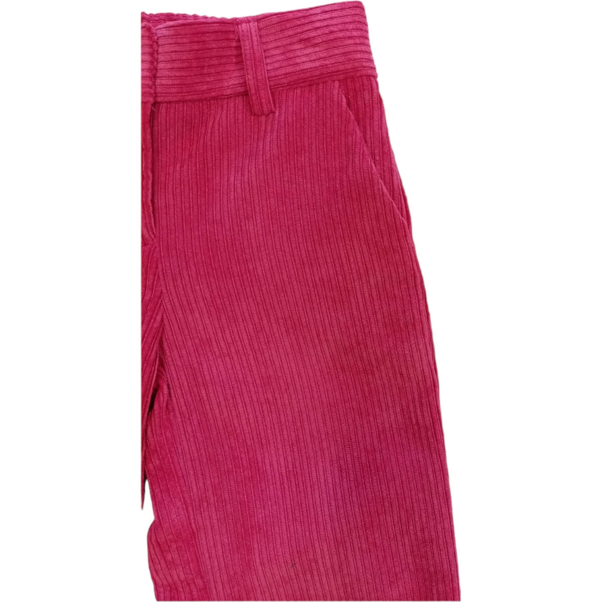 Monnalisa - Pantaloni Fuxia 0098 Velluto Coste Larghe 17B407 2855