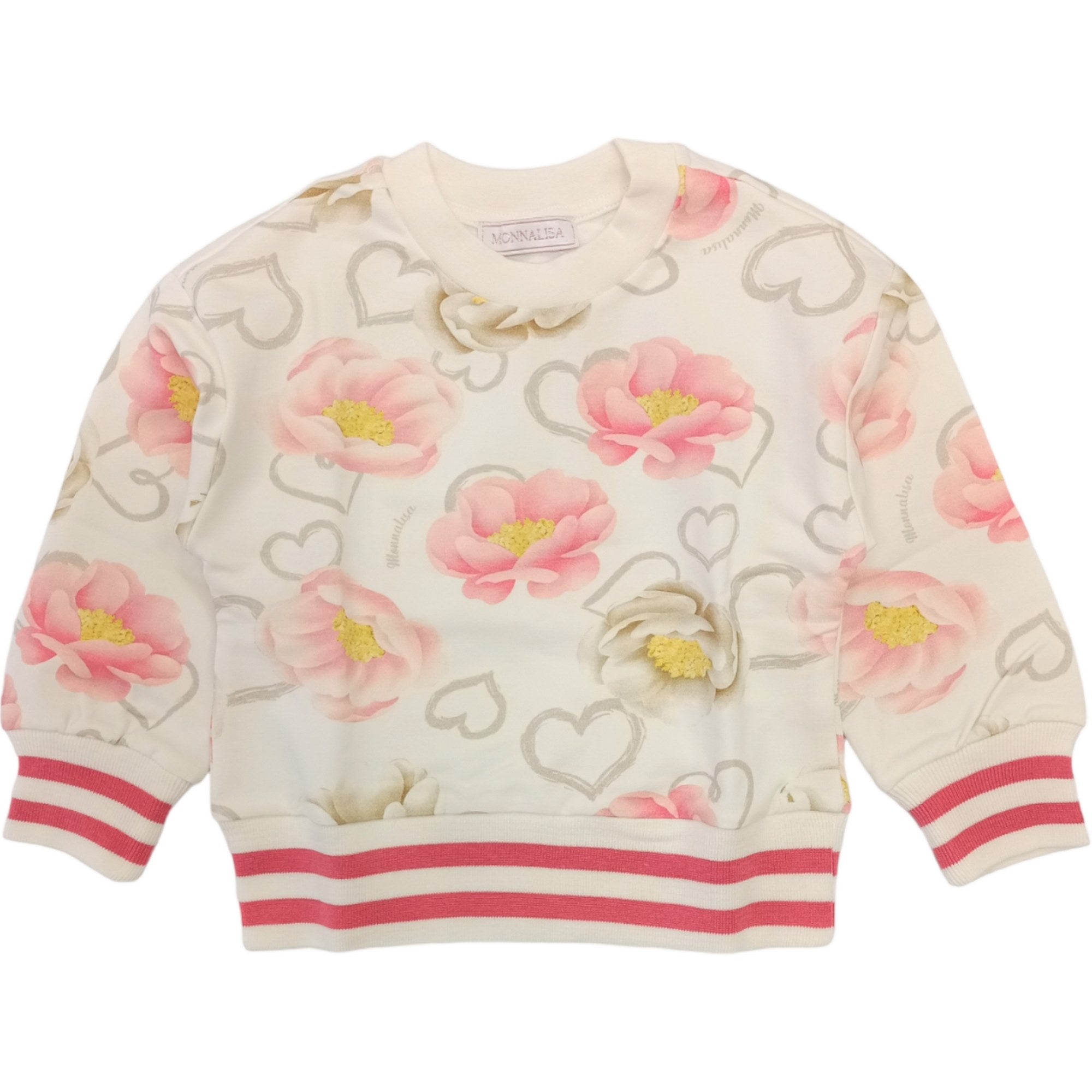 Monnalisa - Felpa Panna Fiori 0002 St. Anemoni 19B601 2018