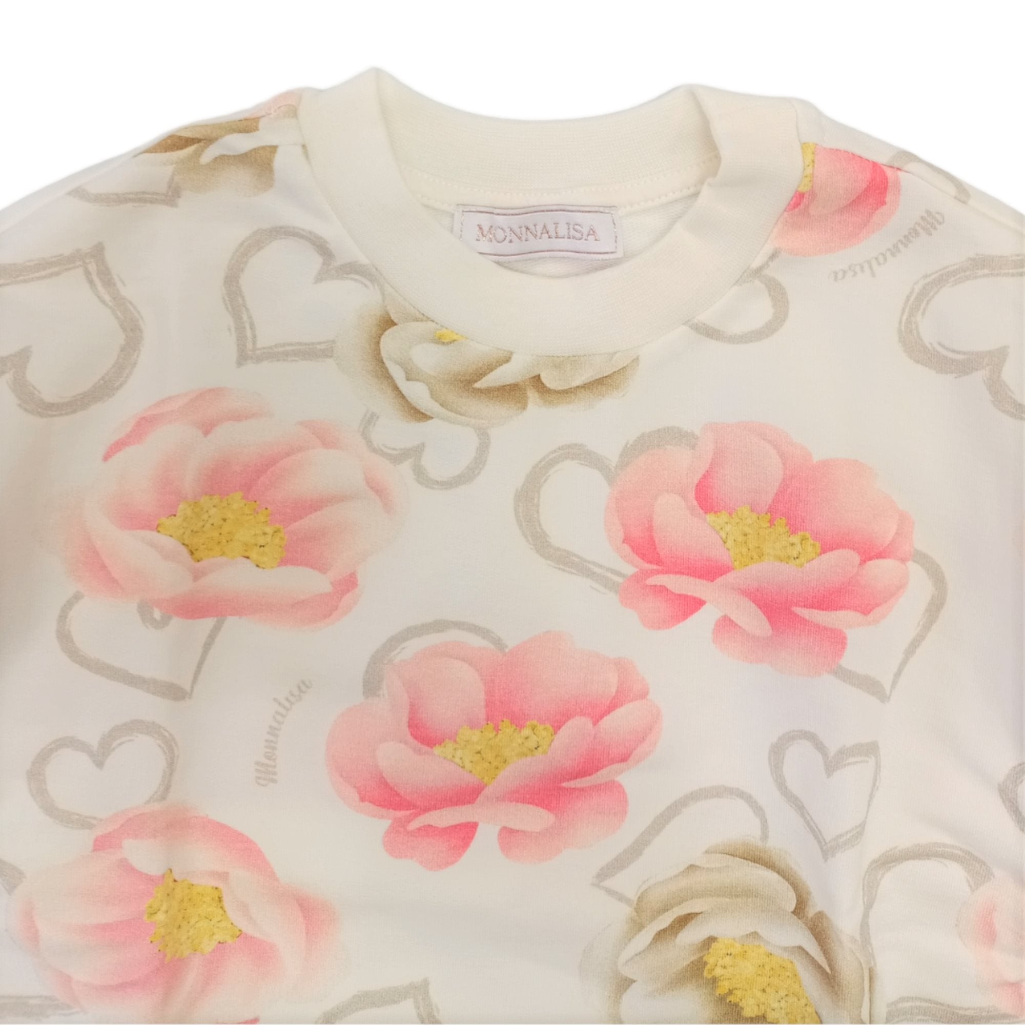 Monnalisa - Felpa Panna Fiori 0002 St. Anemoni 19B601 2018