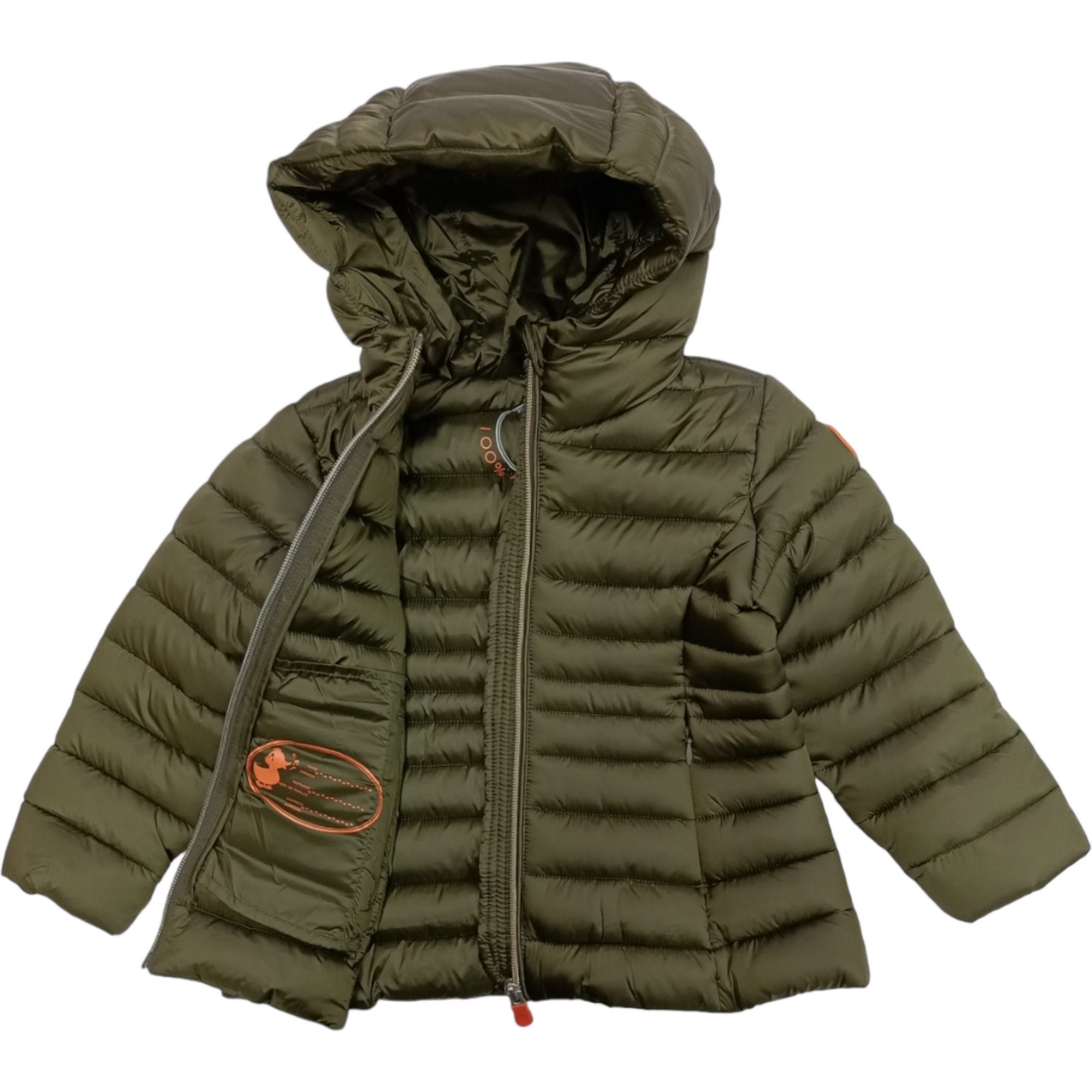 Save The Duck - Giubbotto Maggy Verde 50056 Lungo C/cappuccio J47300G IRIS17