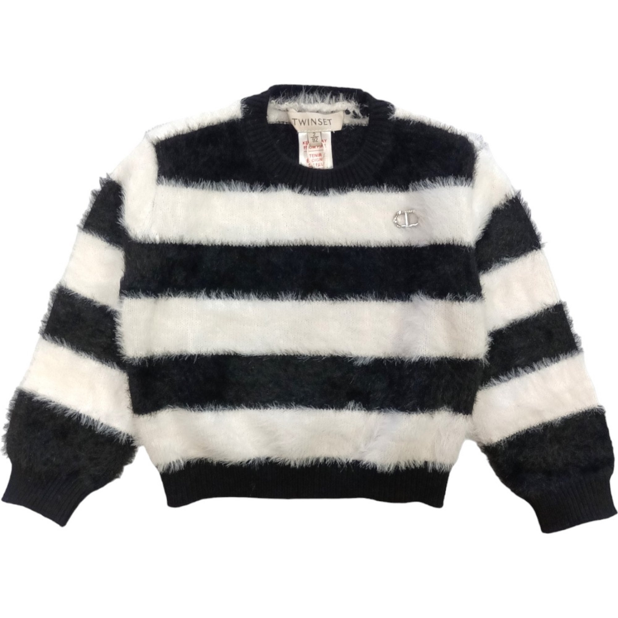 Twinset - Maglione Bianco/nero A Righe 2866 232GJ3680