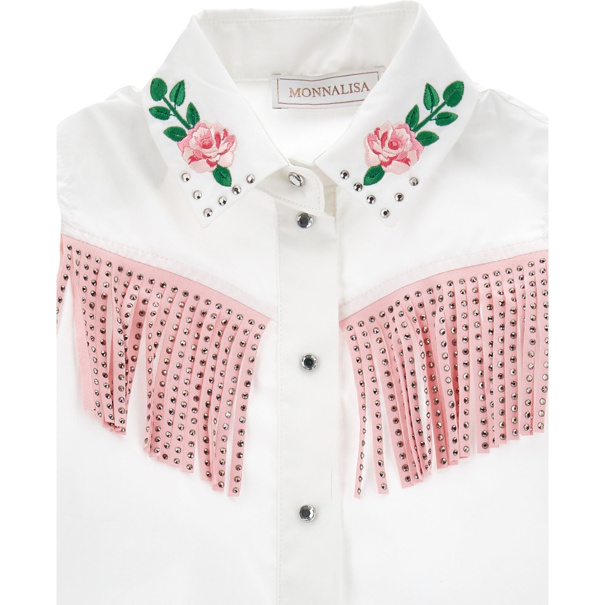 Monnalisa - Camicia Bianca Rodeo 11C300 3116