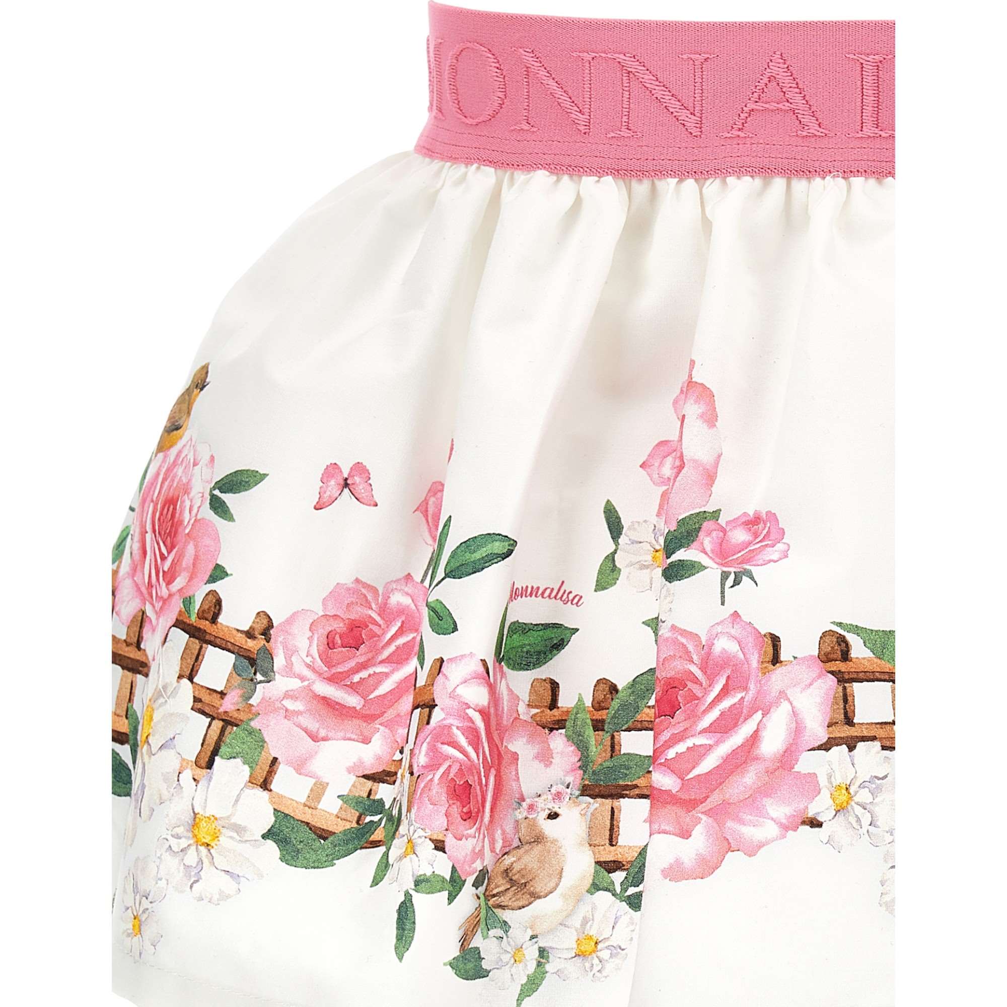 Monnalisa - Gonna Romantic Bianca/rosa Fiori 31C700 3652