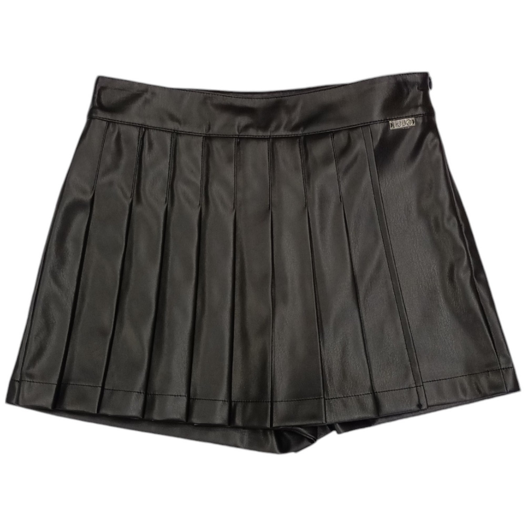 Liu-jo - Gonna Nera A Pieghe In Ecopelle GF4057 E0392