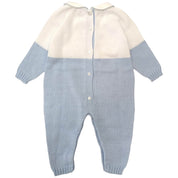 Barcellino - Tutina In Filo Celeste/bianco C/orso 110101