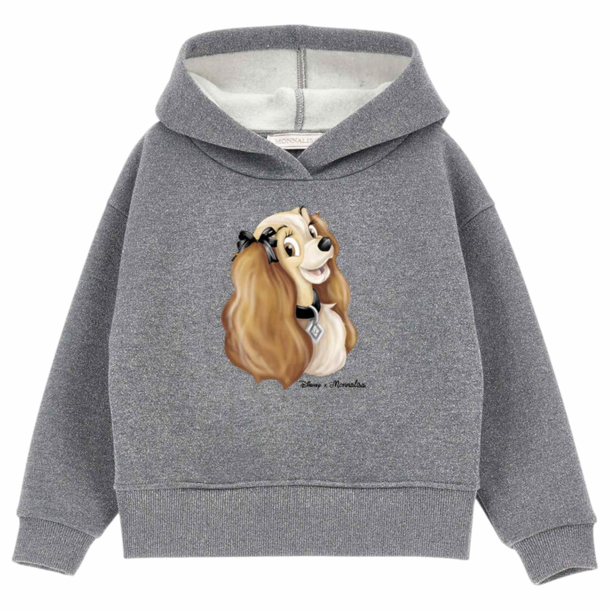 Monnalisa - Felpa C/cappuccio Grigio Lurex 19D609 4005