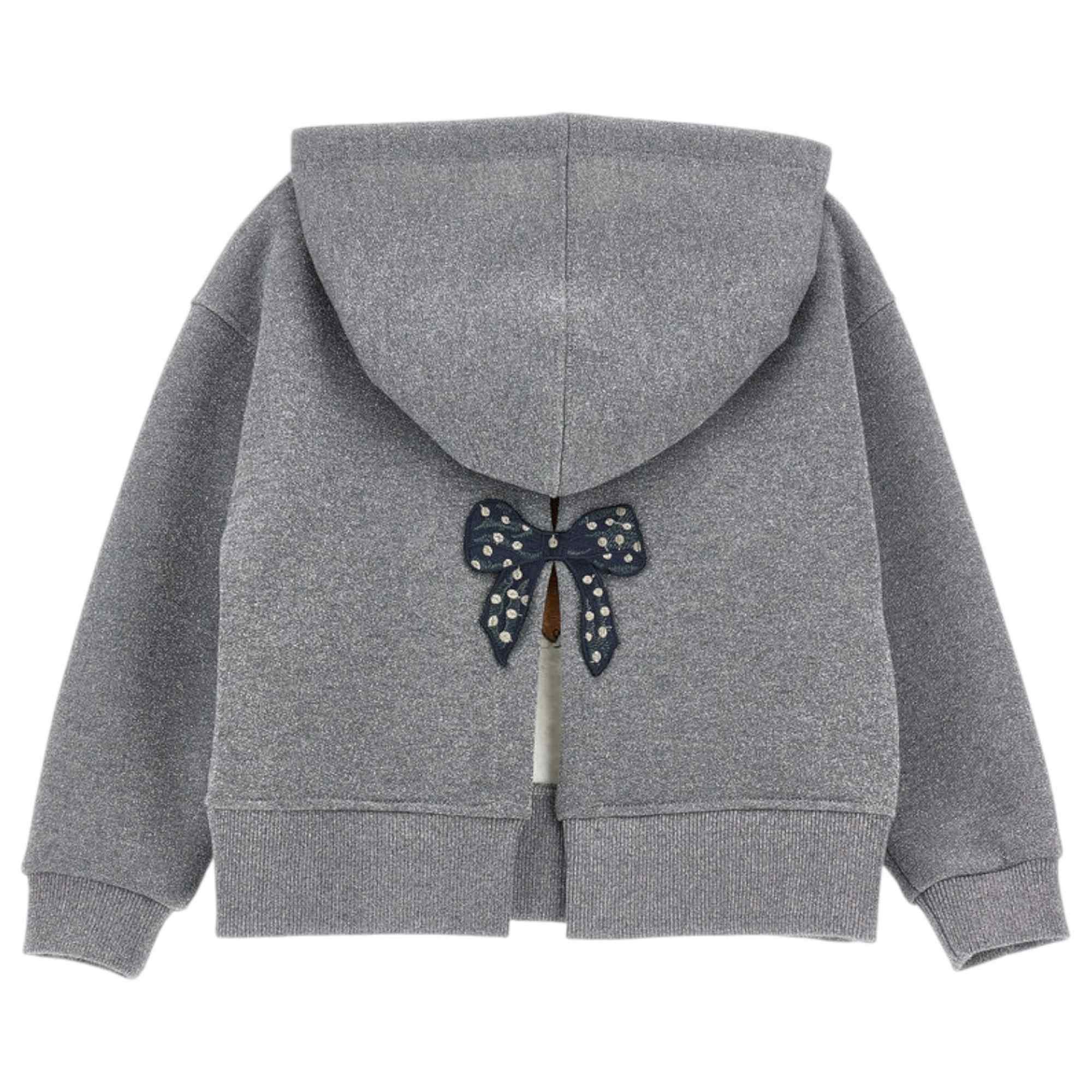 Monnalisa - Felpa C/cappuccio Grigio Lurex 19D609 4005