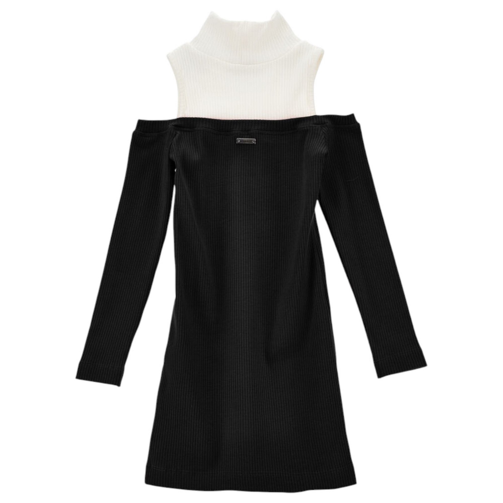 Monnalisa - Abito 5001 Nero/panna A Costine 41D901 4213