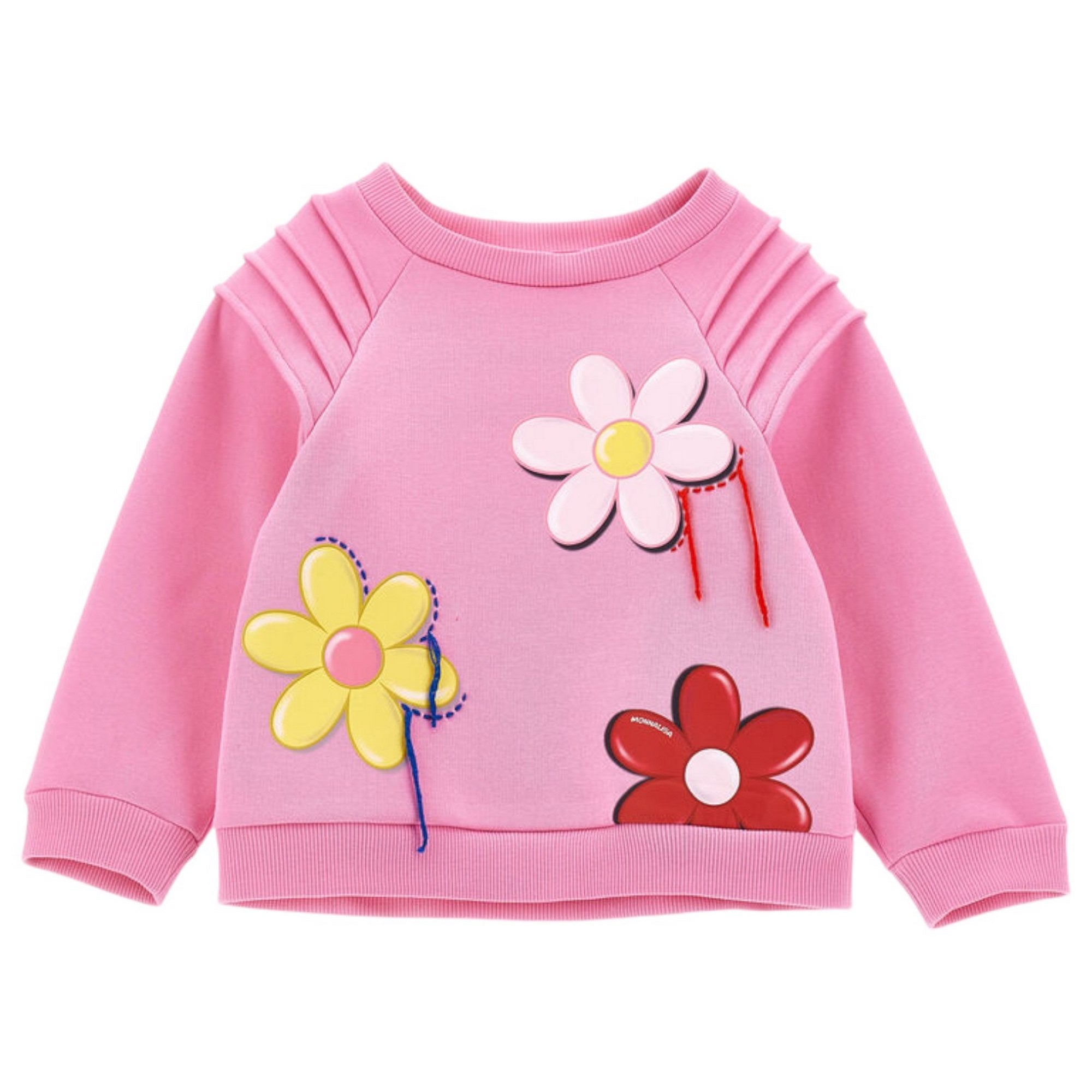 Monnalisa - Felpa Rosa/fuxia C/fiori 0093 19D628 4010
