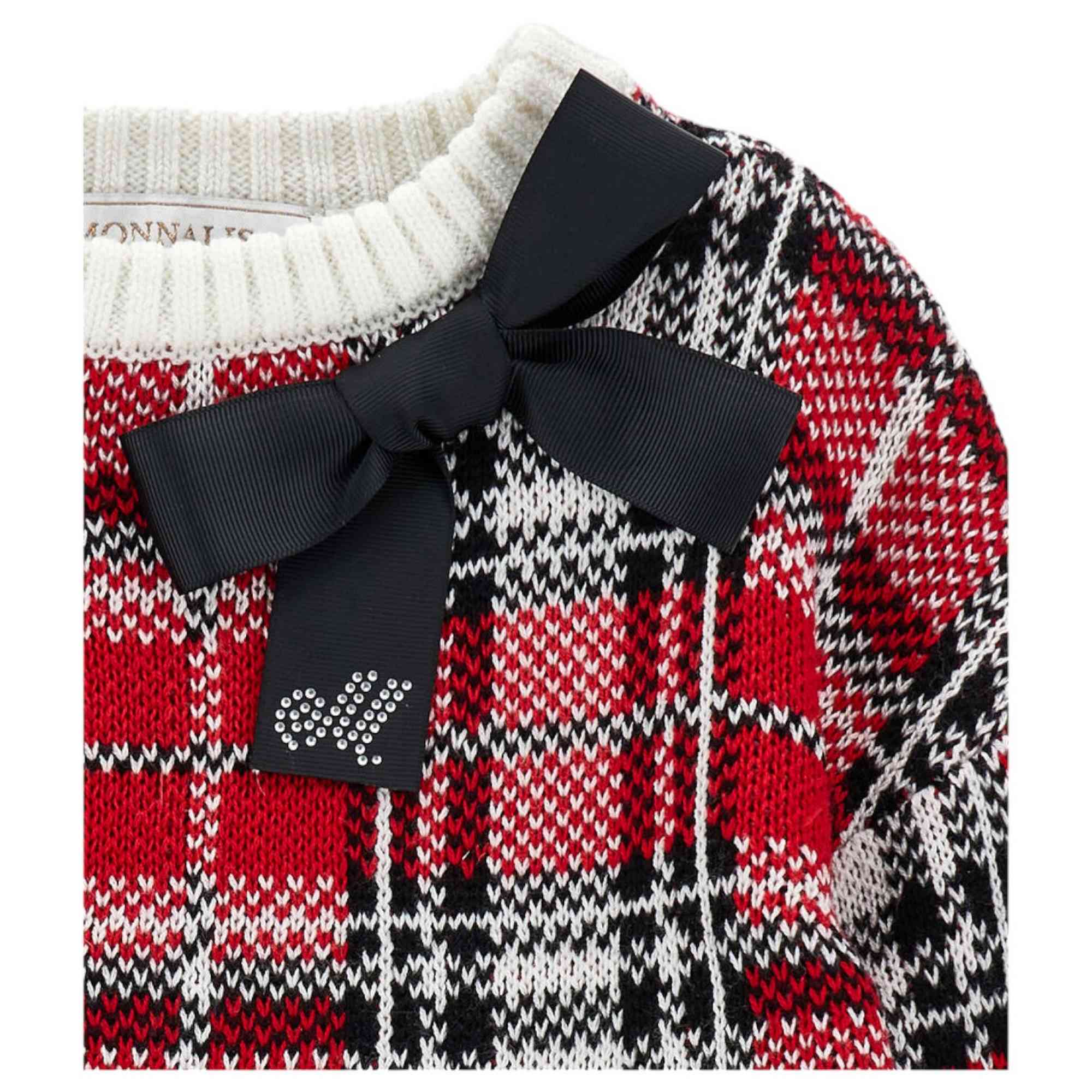 Monnalisa - Maglione Tartan Rosso 4301 19D641 4091