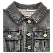 Monnalisa - Giubbotto Denim Grigio C/pelliccia 19D102RU 4020