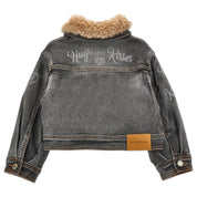 Monnalisa - Giubbotto Denim Grigio C/pelliccia 19D102RU 4020
