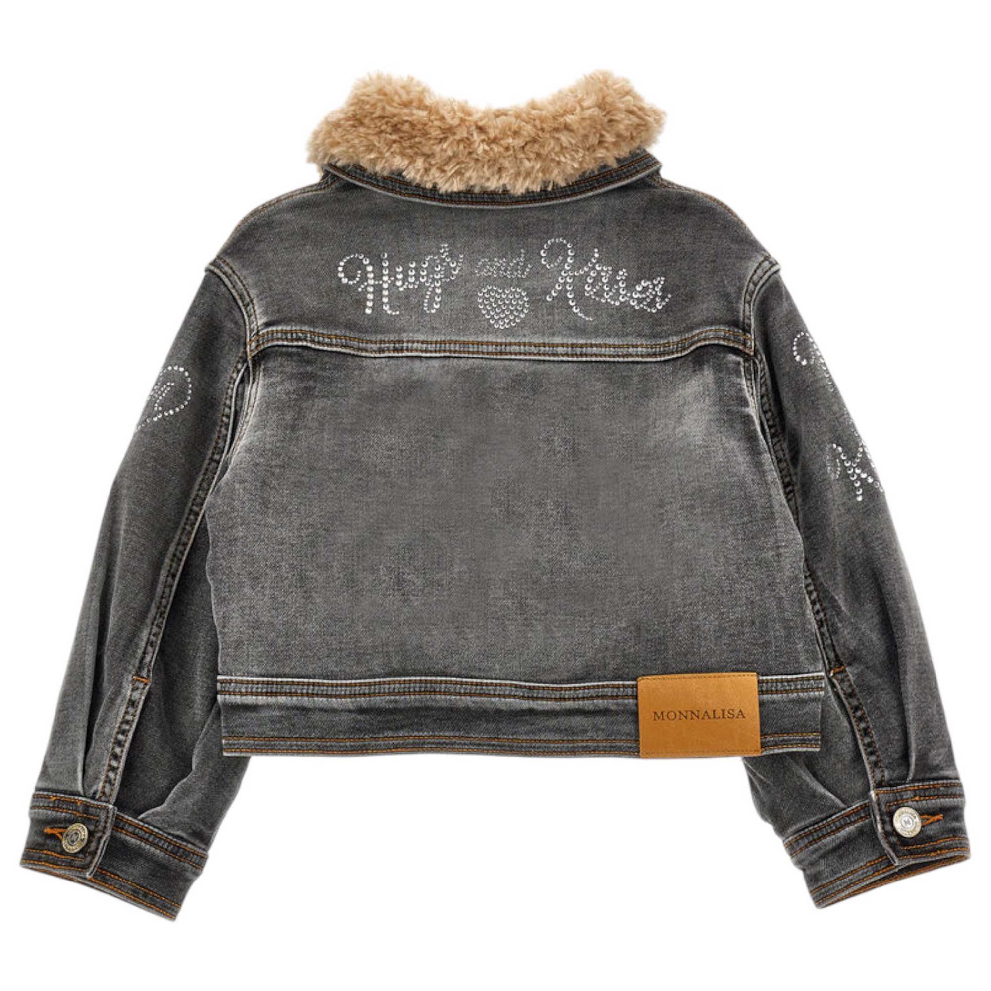 Monnalisa - Giubbotto Denim Grigio C/pelliccia 19D102RU 4020