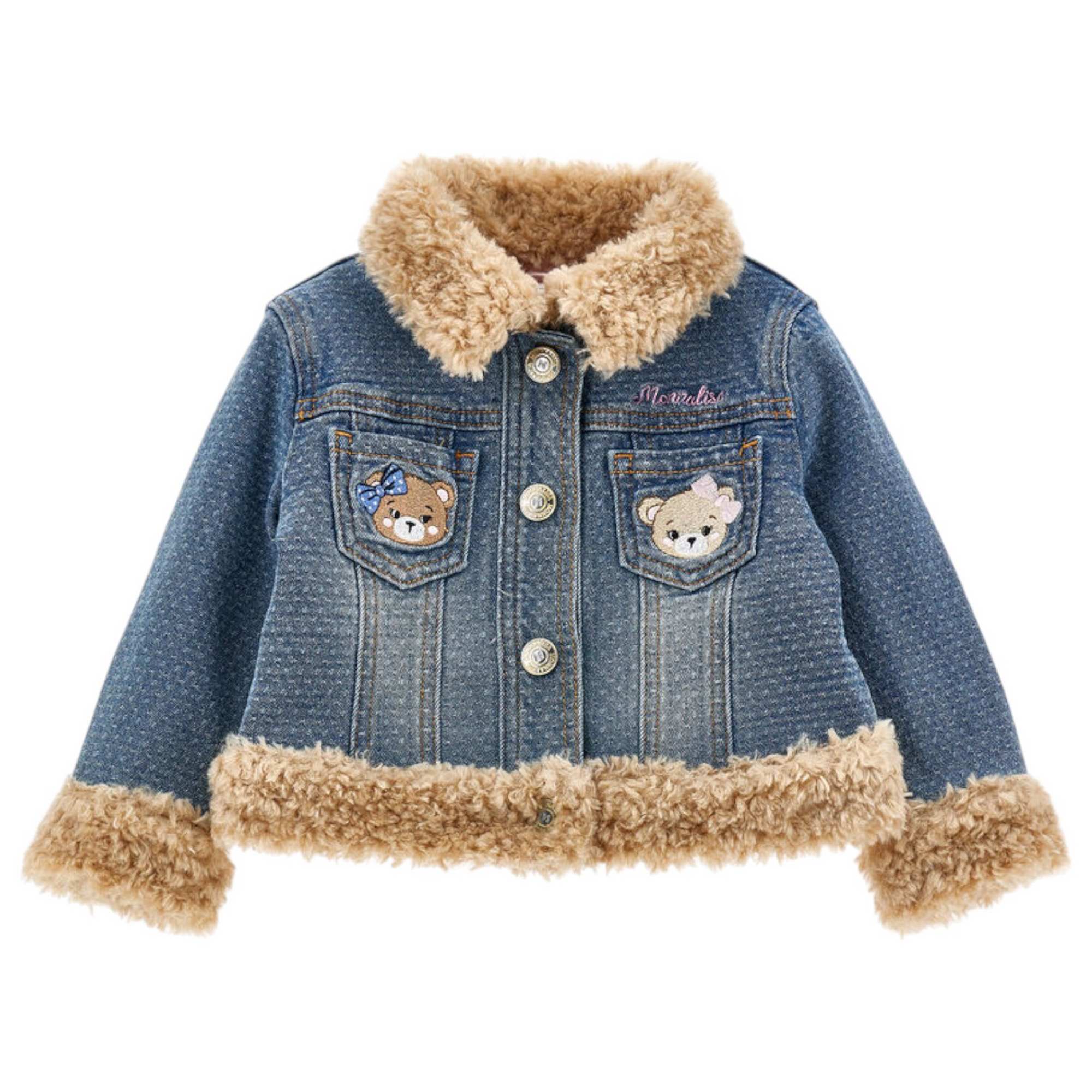 Monnalisa - Giubbotto 055 Denim C/pelliccia E Orsi 39D106 4733