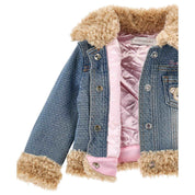 Monnalisa - Giubbotto 055 Denim C/pelliccia E Orsi 39D106 4733