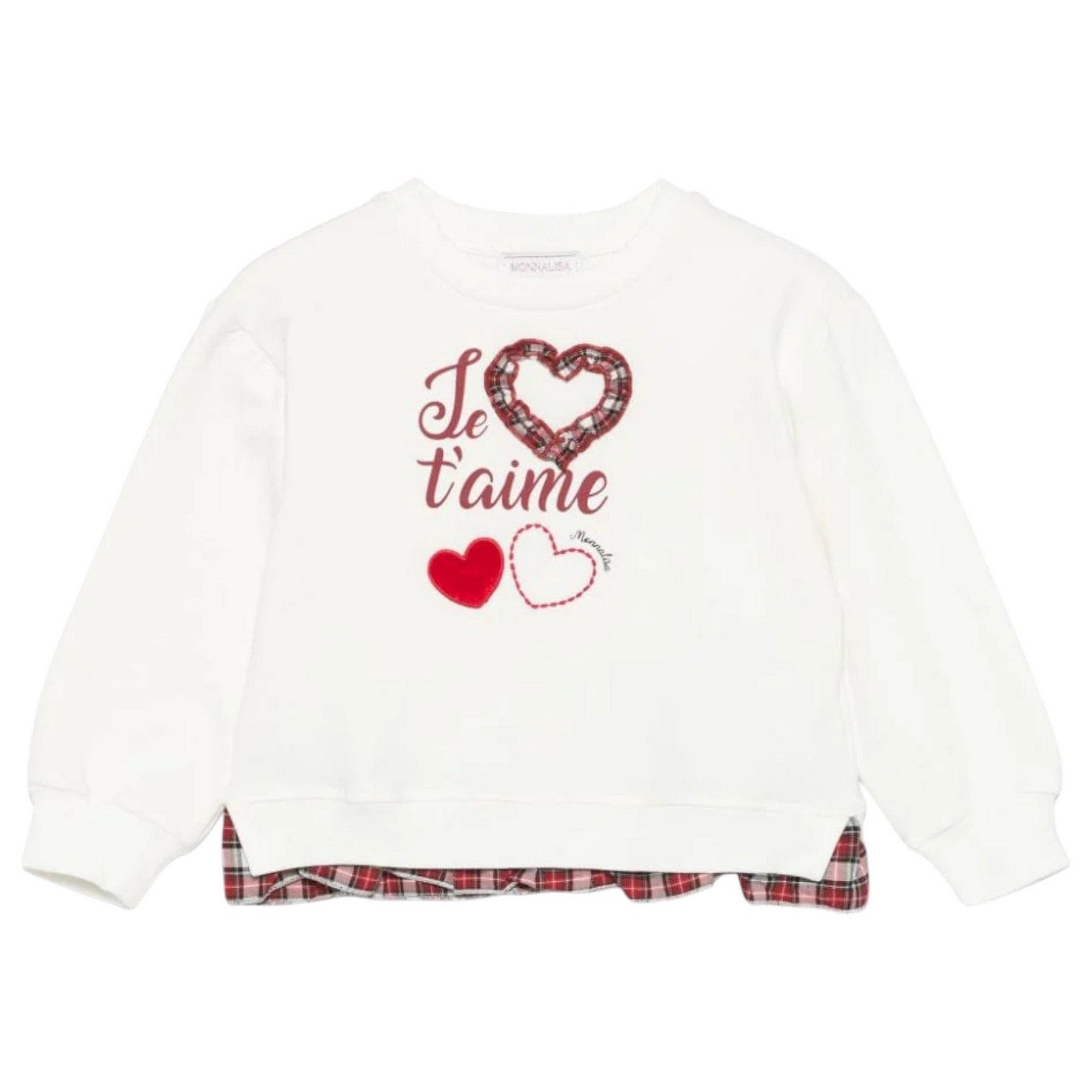 Monnalisa - Felpa Panna 001 Logo Rosso 19D639 4001