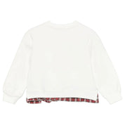 Monnalisa - Felpa Panna 001 Logo Rosso 19D639 4001