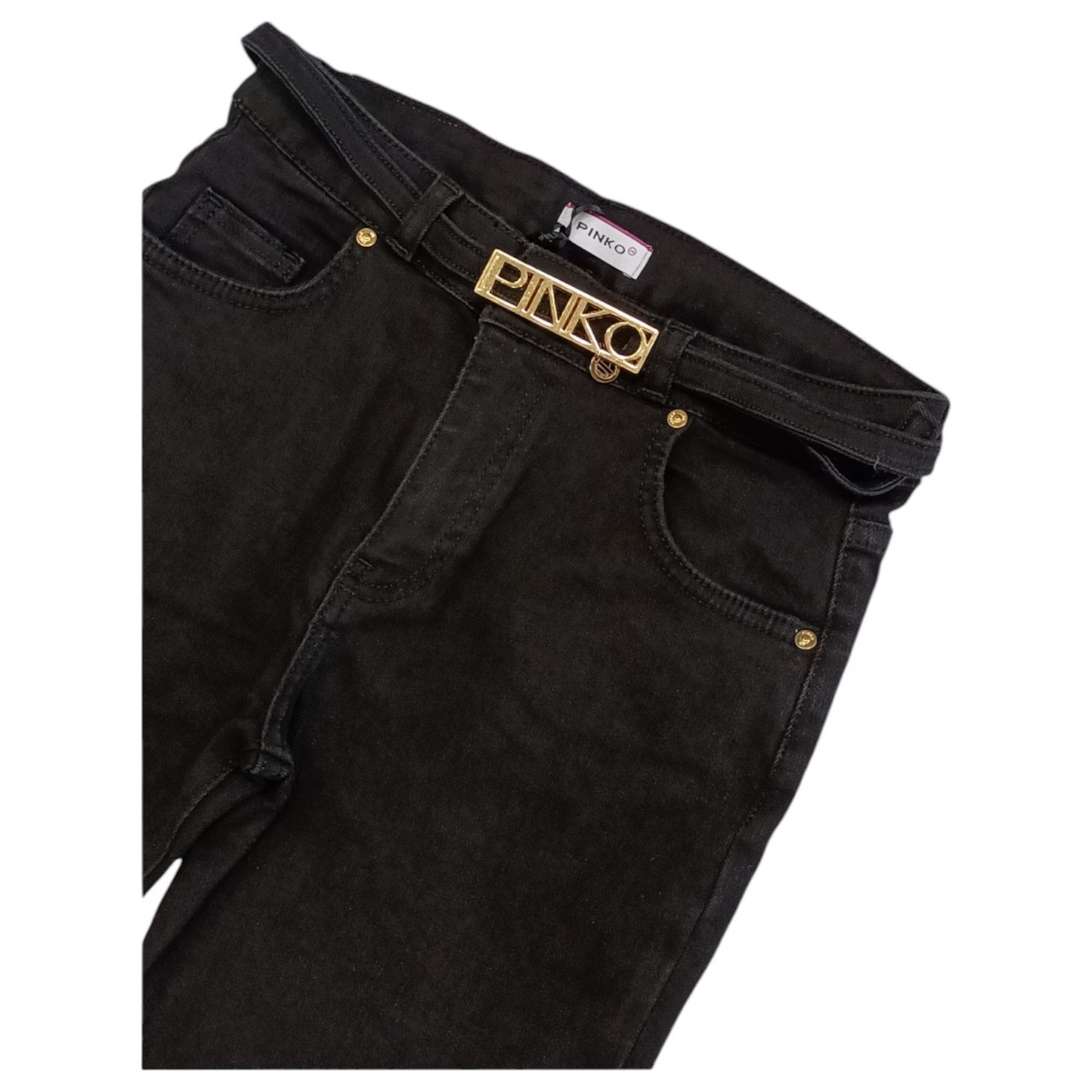 Pinko - Denim Nero C/cintura Logata Oro F4PIJGDP001