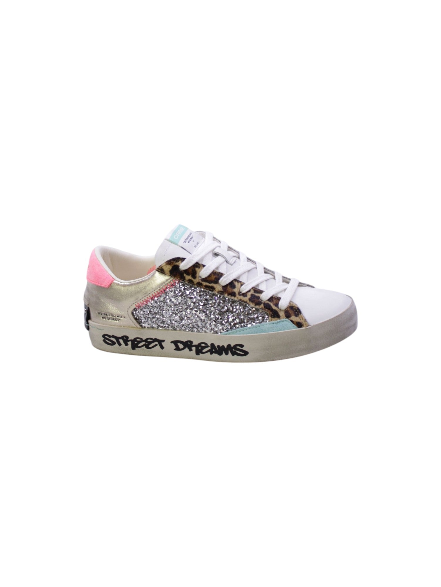 Crime london Sneakers Donna Bianco/Arg Distressed 20004pp7b