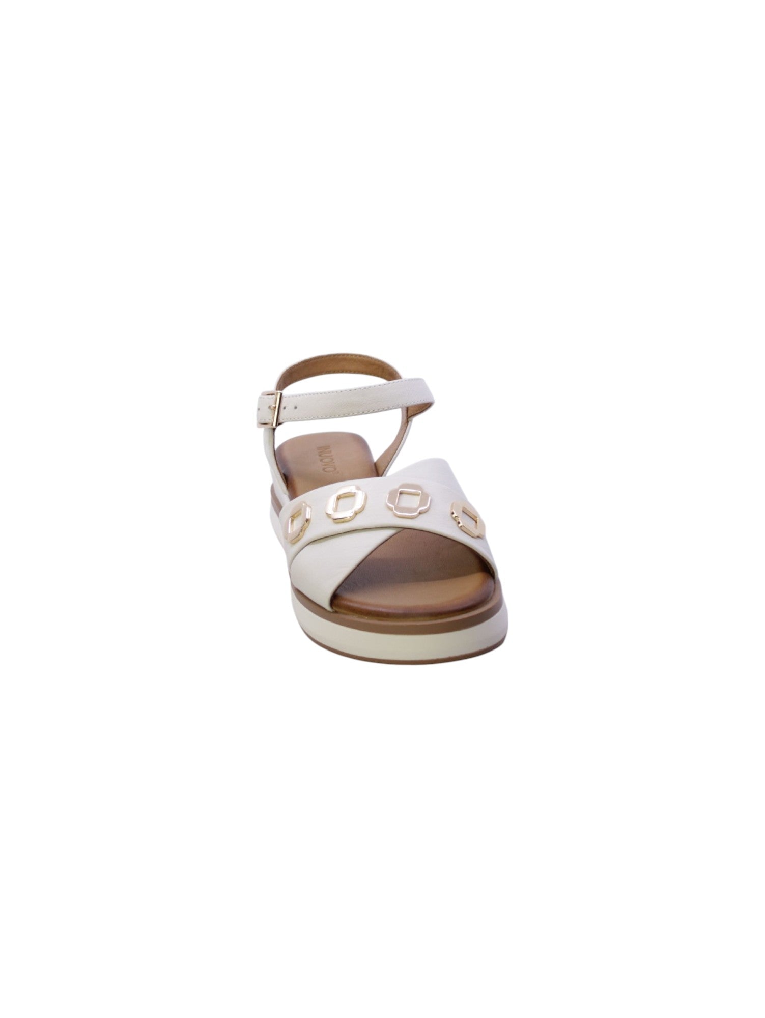 Inuovo Sandalo Fasce Incrociate Donna Avorio 113126