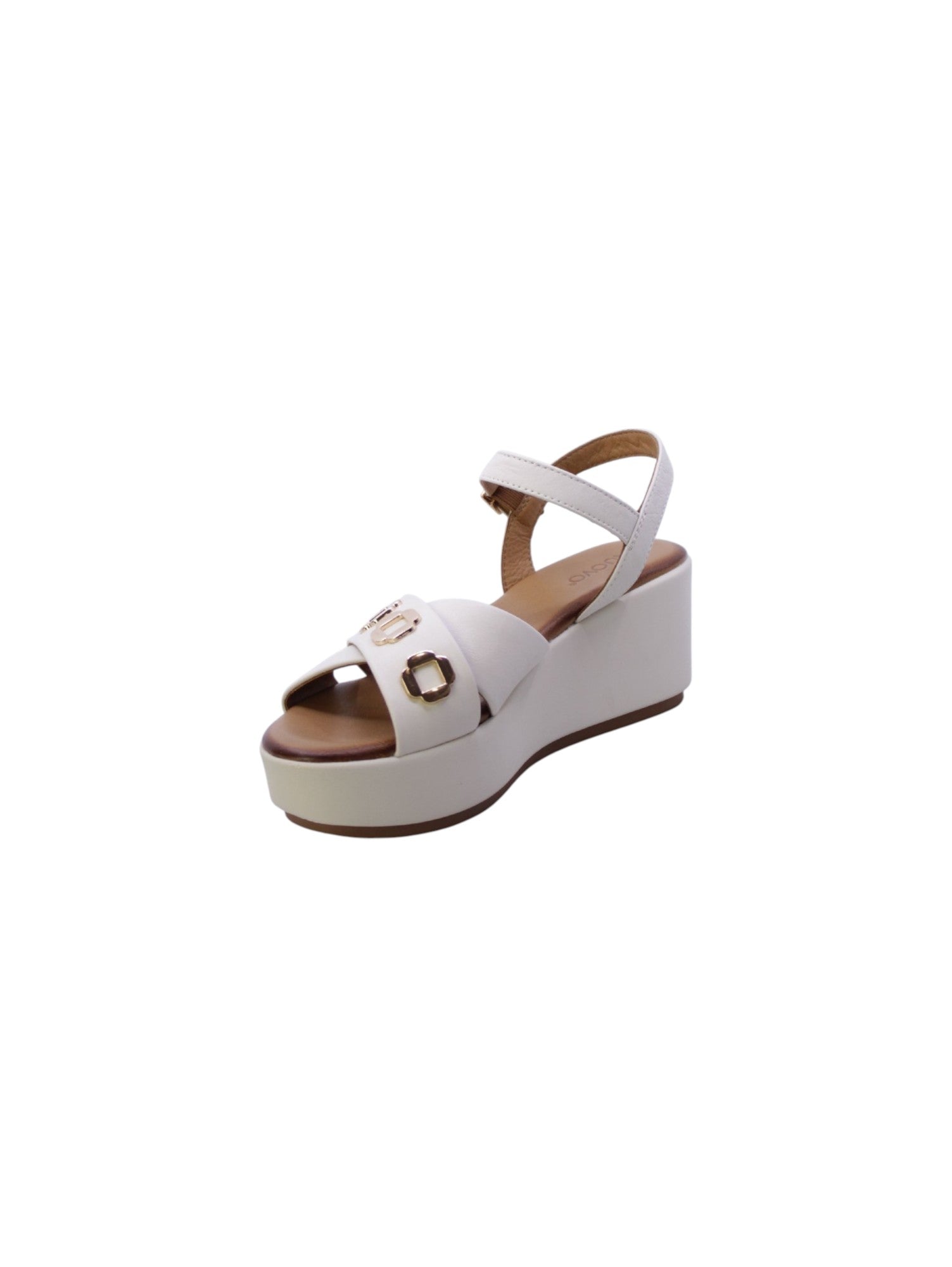 Inuovo Sandalo Fasce Incrociate Donna Avorio/Crema 123127
