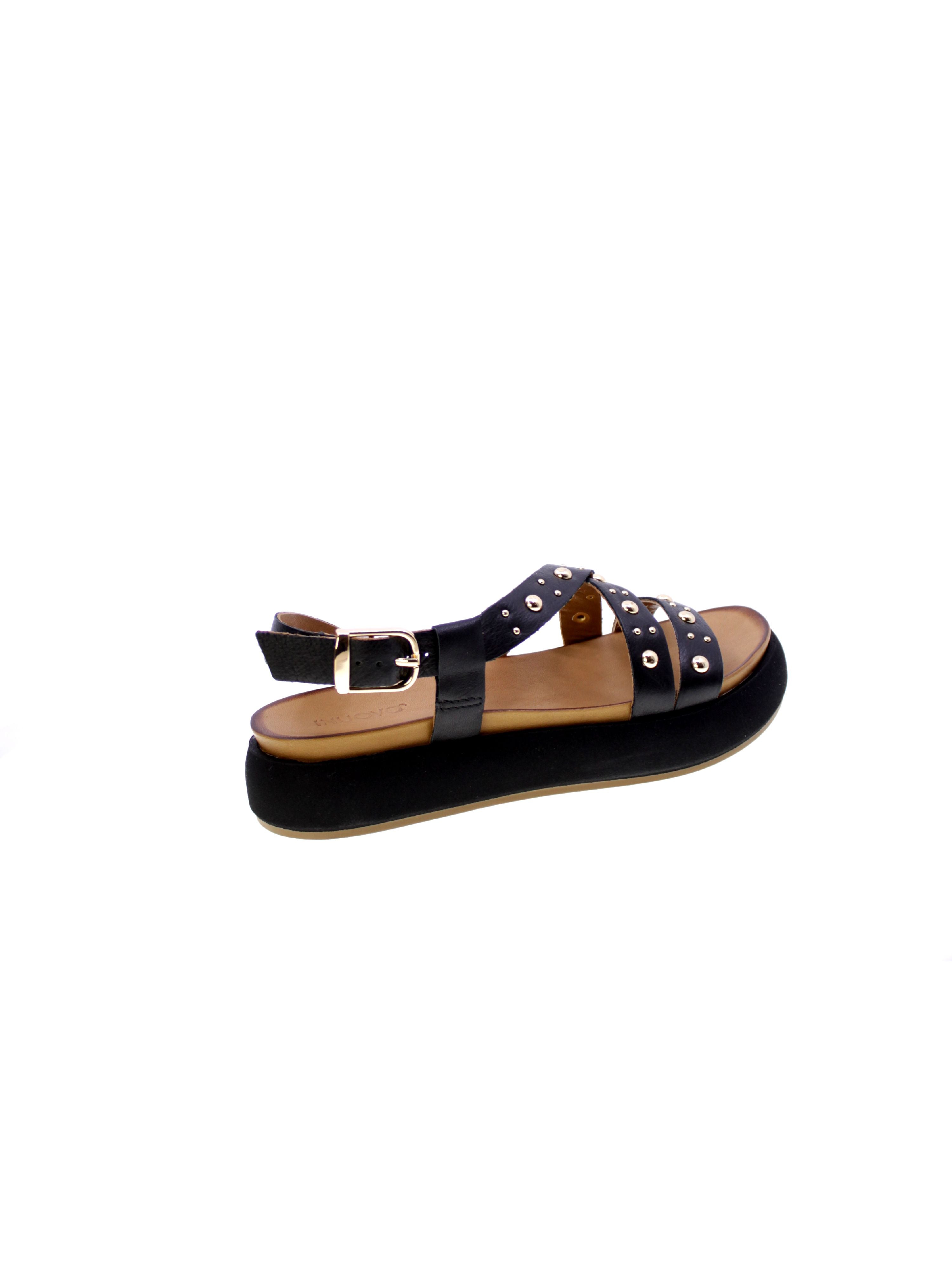 Inuovo Sandalo Fasce Borchie Donna Nero A96042