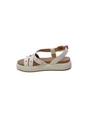 Inuovo Sandalo Fasce Borchie Donna Avorio A96042