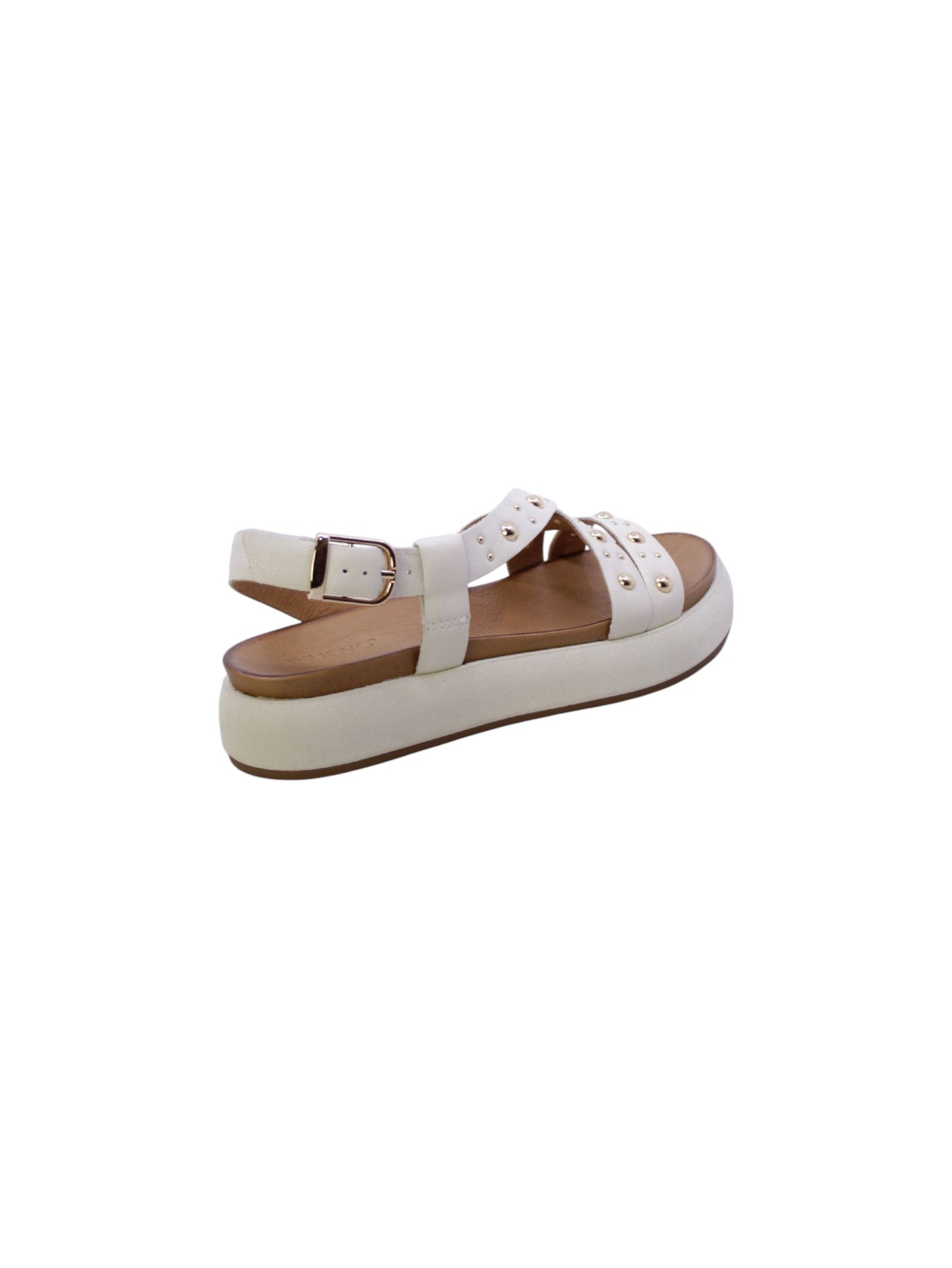 Inuovo Sandalo Fasce Borchie Donna Avorio A96042