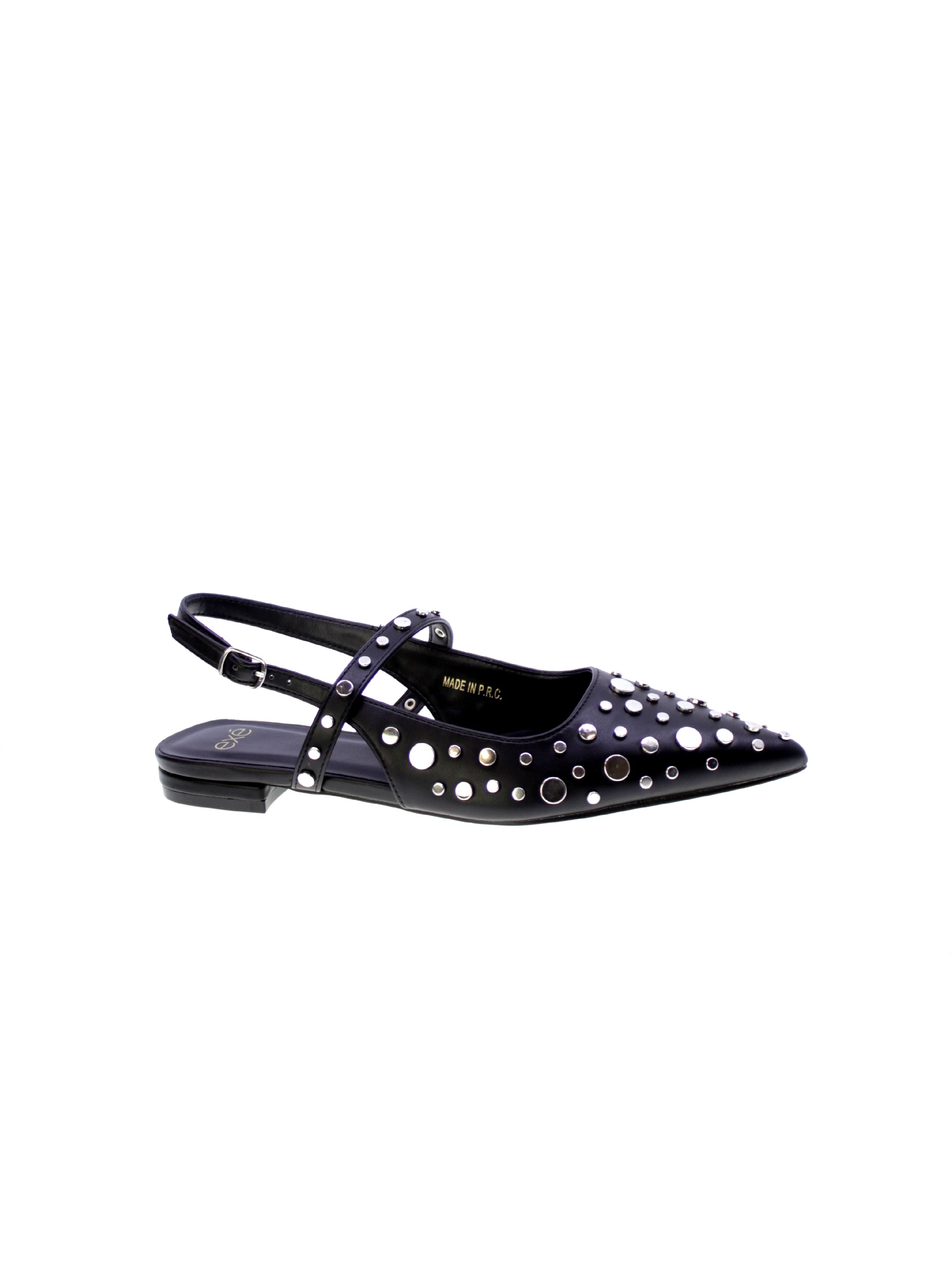 Exe Decollete Basso Borchie Tallone Aperto Donna Nero 13060-135