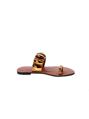 Exe Sandalo Basso Monodito Donna Cuoio Taba Nss01