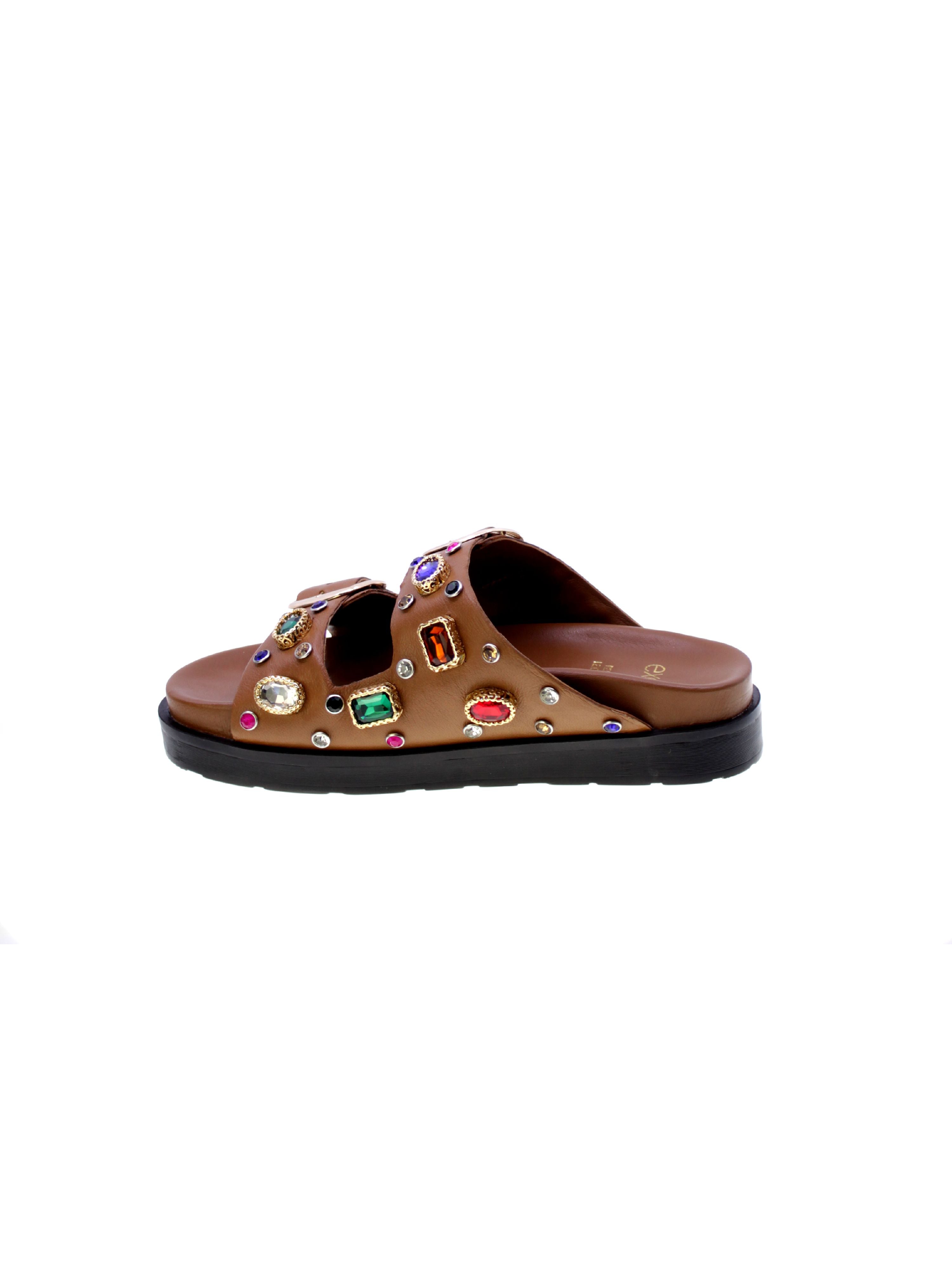 Exe Sandalo Mules Doppia Fascia Donna Cuoio Rs-2150
